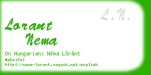 lorant nema business card